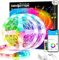 DAYBETTER 65.6Ft Smart Led Lights,2835 RGB Led Strip Lights Kits with Remote, App Control Timer Schedule Led Music Strip Lights(2 Rolls of 32.8ft)