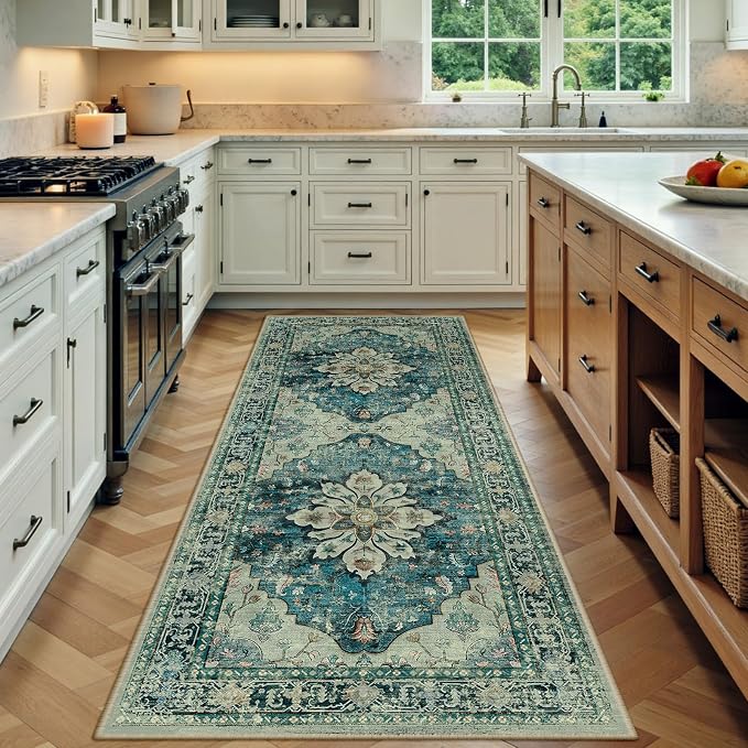 RELEANY Washable Area Rug, Runner 3'x7', Water Repellent, Pet Friendly by RELEANY