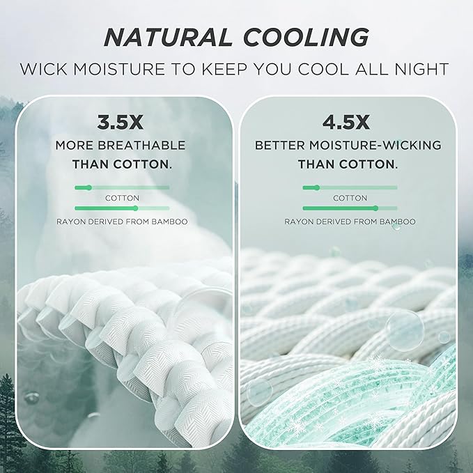 Bedsure Cooling Cotton Waffle Queen Size Blanket - Lightweight Breathable Blanket of Rayon Derived from Bamboo for Hot Sleepers, Luxury Throws for Bed, Couch and Sofa, Green, 90x90 Inches