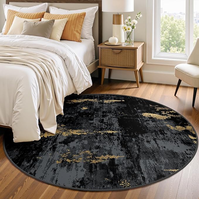 RELEANY Washable Round 4ft Area Rug by RELEANY