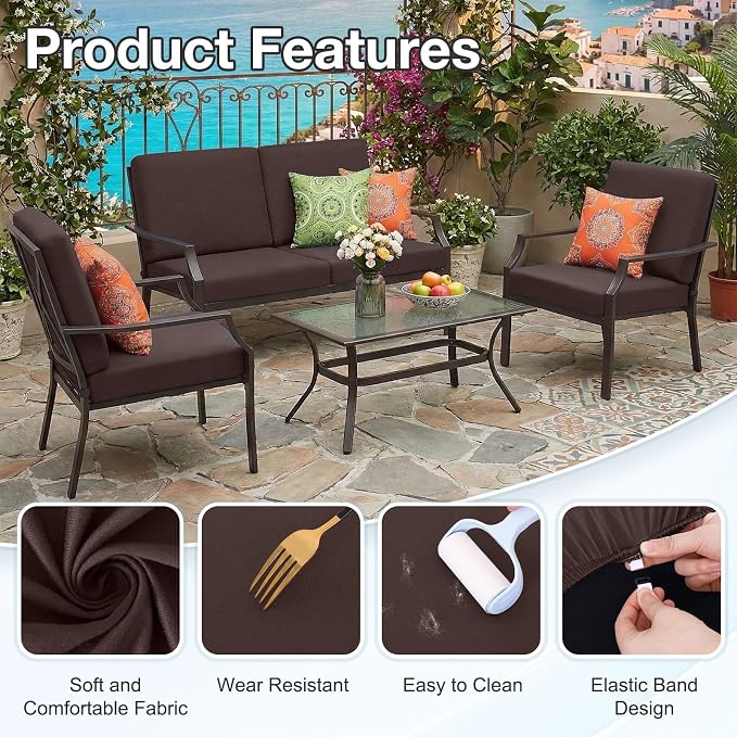 Waterproof Outdoor Cushion Covers, Stretch Patio Slipcovers | UV Resistant - Image 7