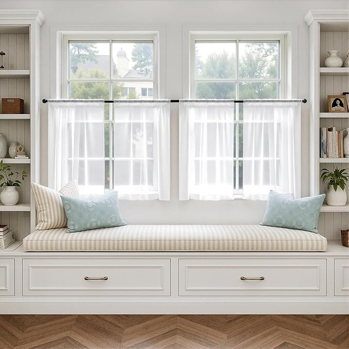 MIULEE 4 Panels White Extra Wide Sheer Curtains 59 x 63 Inches | Light Filtering - Image 4