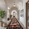 Black Brown Floral Hallway Runner Rug 2'6''x14' by WelcometoBabovid