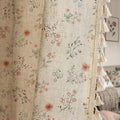 Boho Floral Light Filtering Curtains 84 Inch 2 Panels Linen Texture | Farmhouse by Unknown