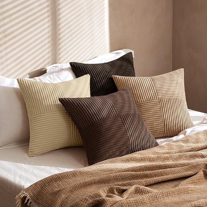 MIULEE Boho Decorative Throw Pillow Covers 20x20 Set of 4 Farmhouse Neutral - Image 4