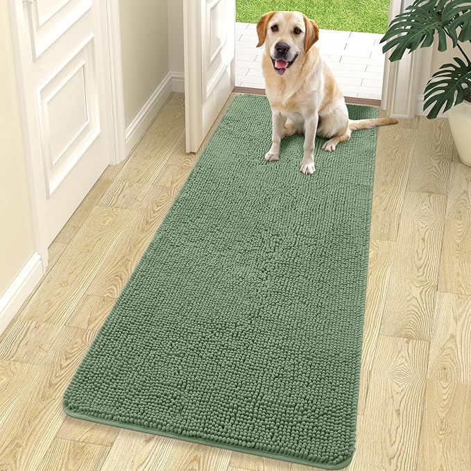 OLANLY Dog Door Mat for Muddy Paws 70x24, Super Absorbent Chenille Mud Mat | by OLANLY