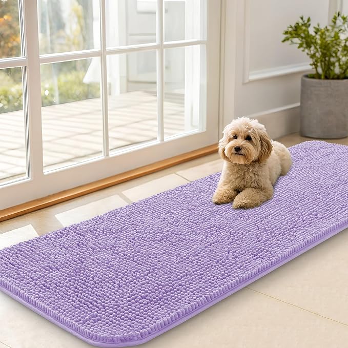 OLANLY Dog Door Mat for Muddy Paws 59x20, Super Absorbent Chenille Mud Mat | by OLANLY