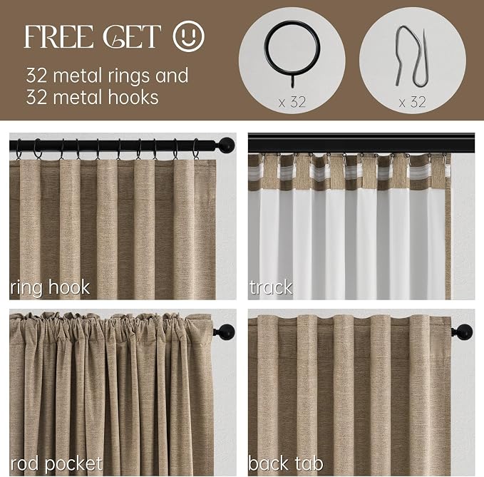 Topfinel Extra Long 132 Inch 100% Blackout Curtains - Image 5