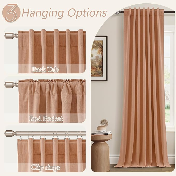 100% Blackout Curtains 84 Inch Length 2 Panels Set - Image 6