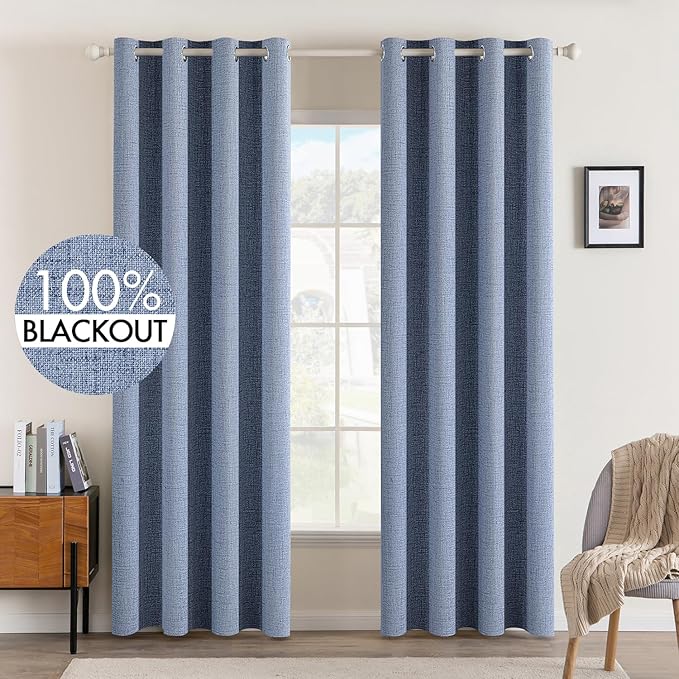 MIULEE 100% Blackout Linen Curtains by MIULEE