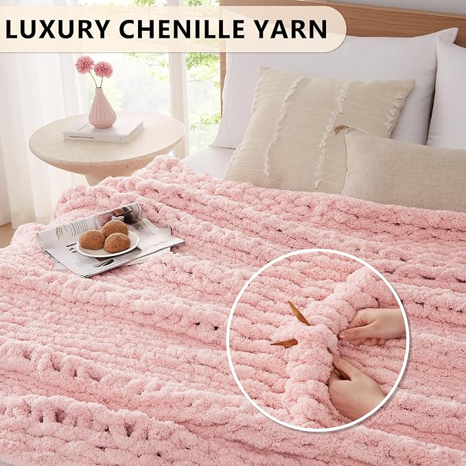 L'AGRATY Chunky Knit Throw Blanket - Image 3