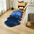 duduta Navy Blue Faux Sheepskin Runner Rugs 2x6 ft, Fluffy Fur Couch Covers | by duduta