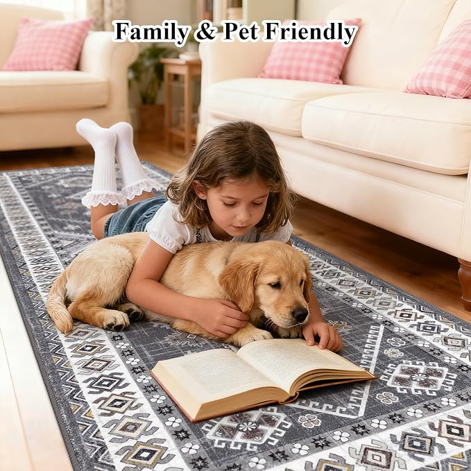 HEBE Boho Kitchen Mats for Floor 24''x72'', Non Slip Washable Runner Rug | - Image 3