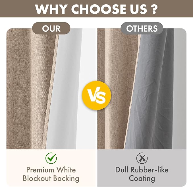 MIULEE 100% Blackout Linen Curtains - Image 4