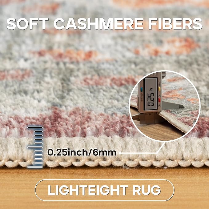 Aelenmu 10x14 Area Rugs for Living Room Dining Room Washable Red Brown | Soft - Image 7
