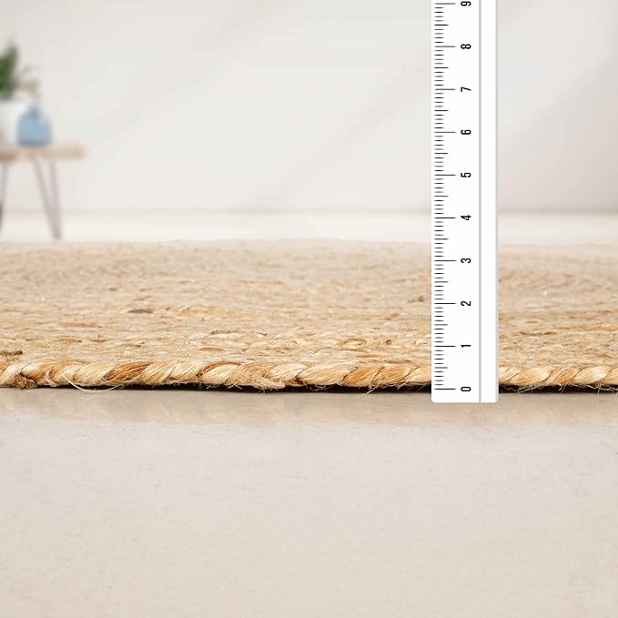 Hausattire Jute Braided Round Rug, 3 ft | 100% natural jute, hand woven - Image 2