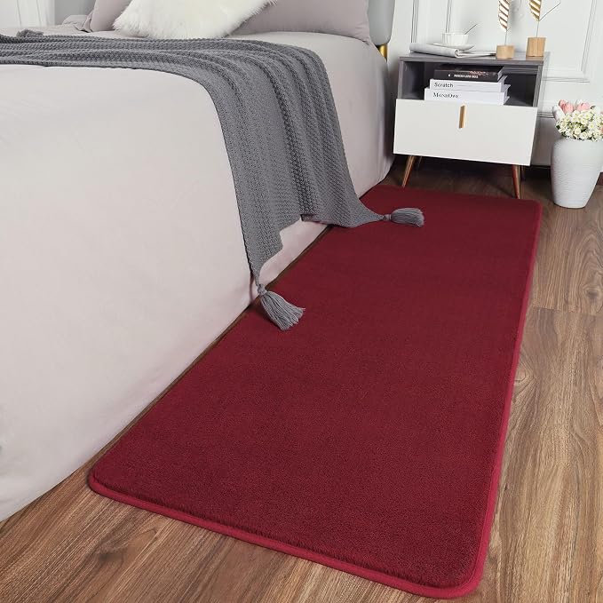 2x6 Runner Rug for Hallway, Long Runner Rugs Non Slip, Wine Red | Soft Washable - Image 4