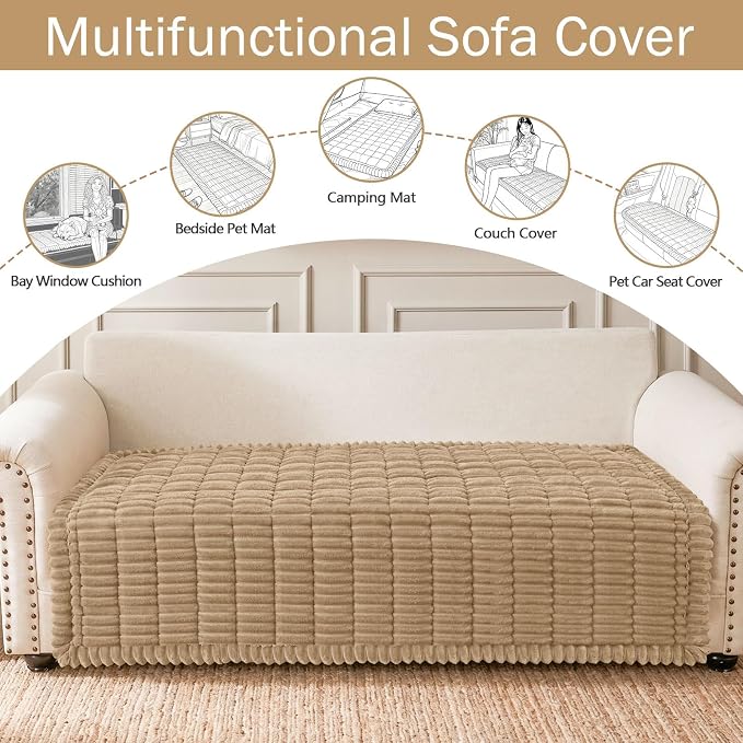 Couch Cover for Dogs, Washable Non Slip Plush Flannel Sofa Protector | Thick - Image 3