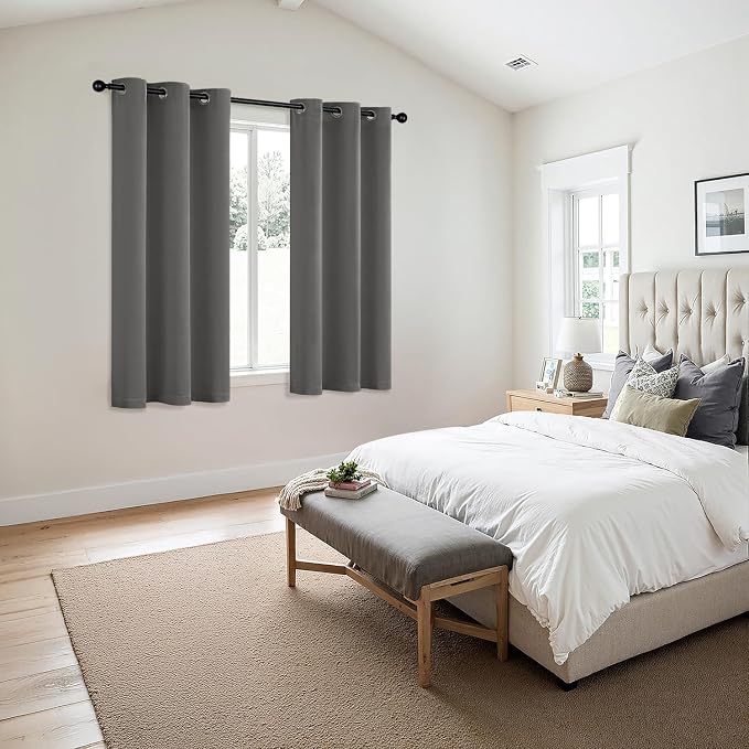 MIULEE Blackout Curtains for Bedroom 2 Panels 40 x 63 Inch Long Gray | Thermal - Image 6