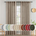 MIULEE Taupe Grey Linen Curtains 52x84 Inch Length 2 Panels by MIULEE