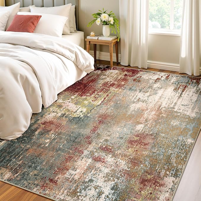 RELEANY Washable 4'x6' Abstract Area Rug - Image 3