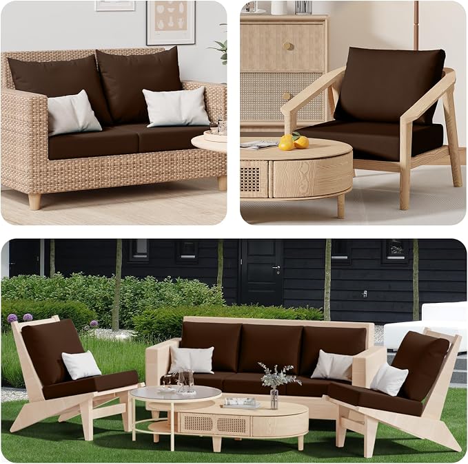 8Pcs Outdoor Cushion Covers, Stretch Patio Furniture Couch Chair Slipcovers | - Image 9