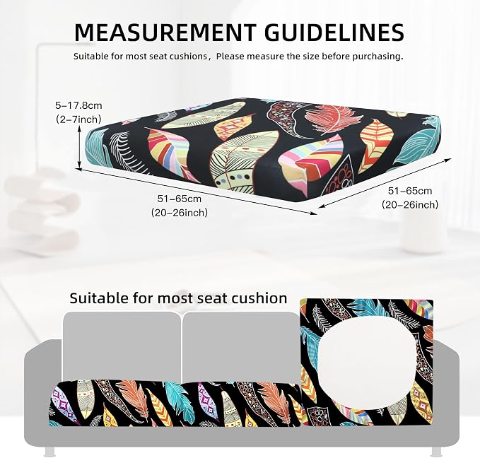 8Pcs Outdoor Cushion Covers, Elastic Patio Cushion Covers | Washable, - Image 2