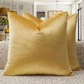 GIGIZAZA Yellow Velvet Pillow Covers 18x18 Decorative Pillows Pack of 2 | Throw by GIGIZAZAFocusingonhomedecoration