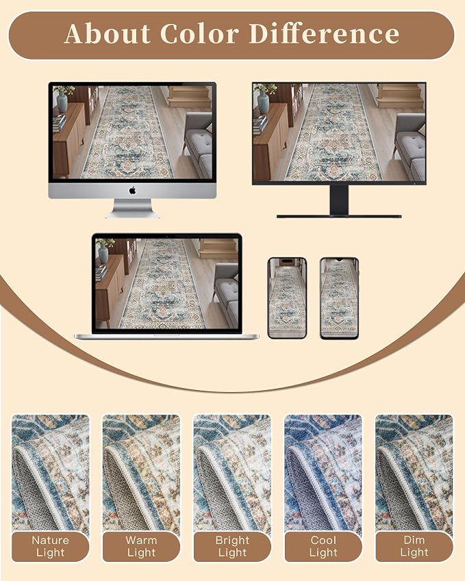Madane Hallway Runner Rug 2x8 Washable Kitchen Rugs Non-Slip, Soft Ultra-Thin - Image 9