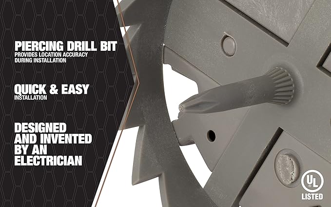 Southwire -MSBST250 Fixture and Ceiling Electrical Box Smart Box Shark Tooth with Hole Saw