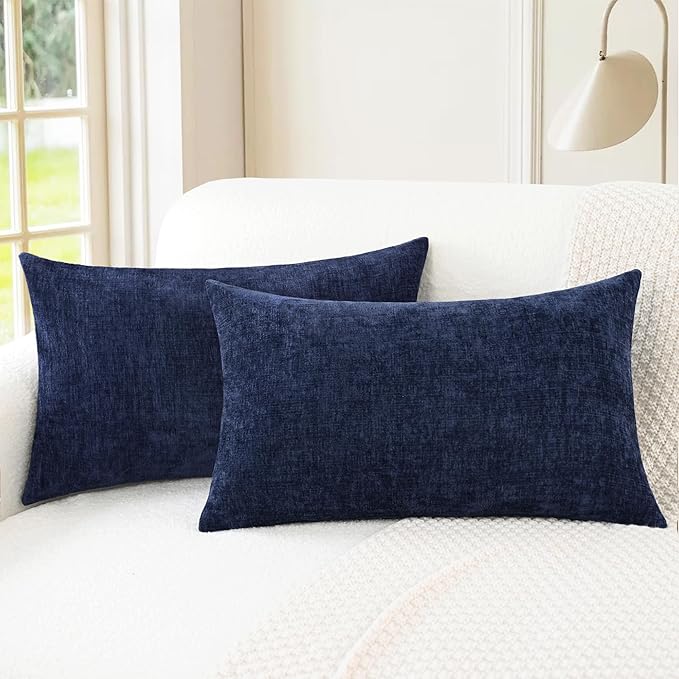 CaliTime Decorative Couch Throw Pillow Covers 26 X 16 Inches Navy Blue | Pack by CaliTime