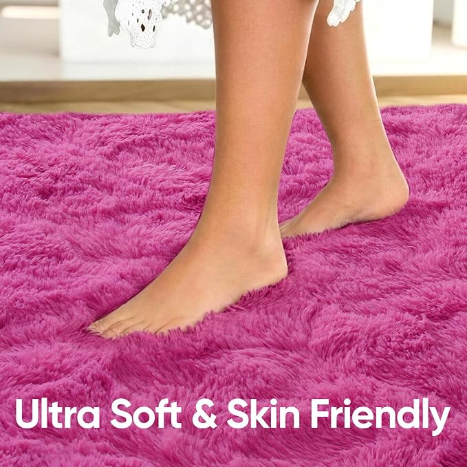 9x12 Extra Large Hot Pink Fluffy Soft Area Rug Non-Slip - Image 5