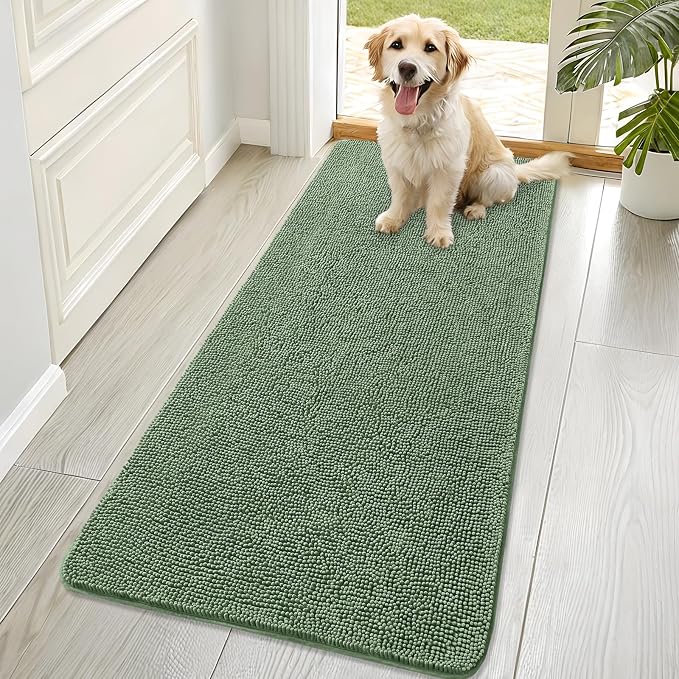 OLANLY Dog Door Mat for Muddy Paws 70x32, Super Absorbent Chenille Mud Mat | by OLANLY
