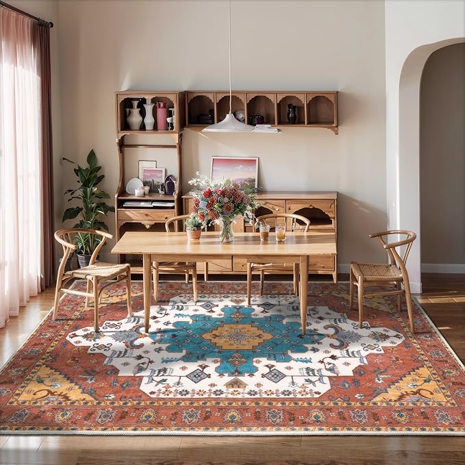 SERISSA 5x7 Washable Non Slip Boho Area Rug - Image 5