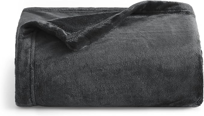 Bedsure GentleSoft Fleece Blanket Twin Size Dark Grey by Unknown