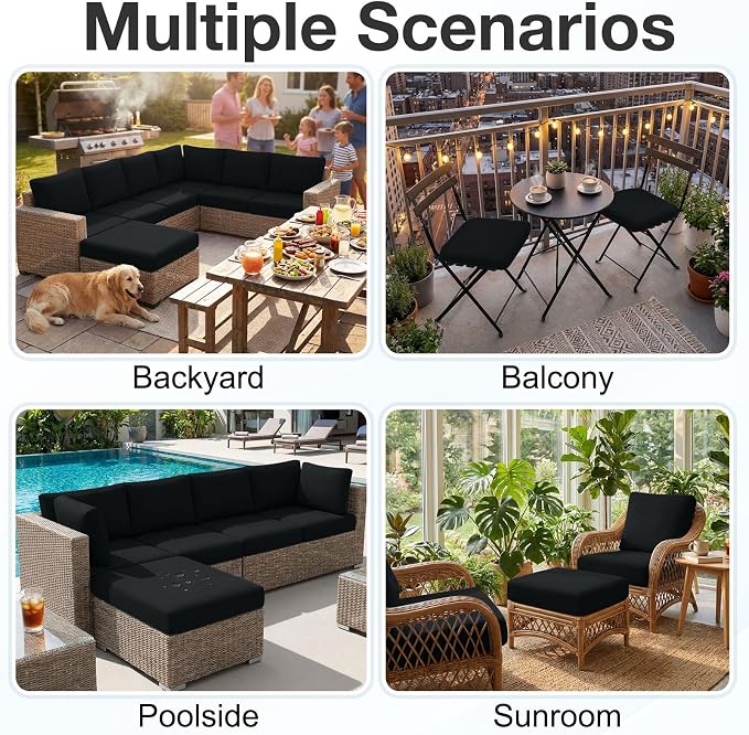 Waterproof Outdoor Cushion Covers, Stretch Patio Slipcovers | UV Resistant - Image 5