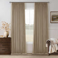 Light Brown Linen Blackout 120 Inch Curtains by Twodrapes