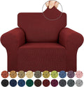 Stretch Chair Sofa Slipcover, Single Couch Cover, Dark Red | 1-Piece Washable by KEKUOU