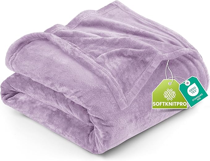 Utopia Bedding Ultra Soft Fleece Bed Blanket King Size Lilac | Microfiber Plush by UTOPIABEDDING