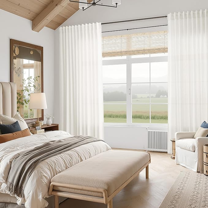 Neutral Linen Curtains 63 Inch Length - Image 8