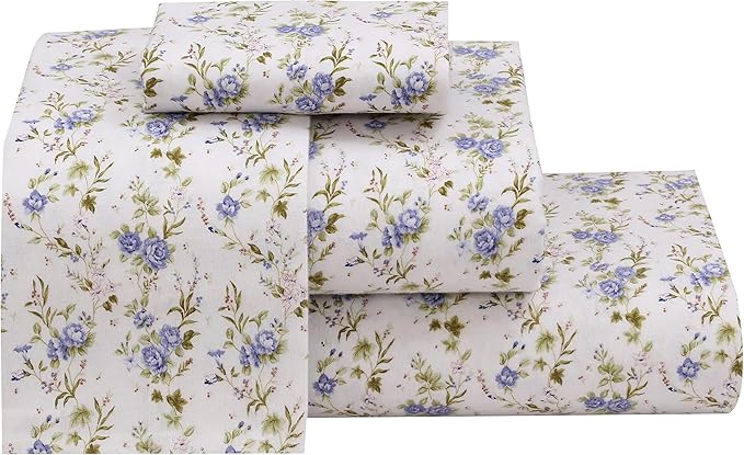 RUVANTI Flannel Sheets Queen Size - 100% Cotton Double Brushed Bed Sheets, Deep Pockets 16 Inches Queen Sheet Set, All Seasons Breathable & Extra Soft - Warm & Cozy, 4 Piece, Sand Rose