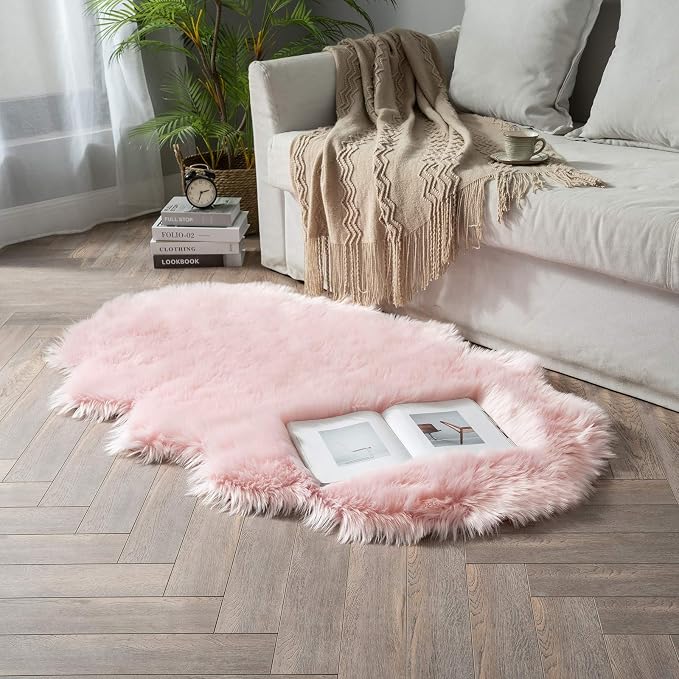 MIULEE Fluffy Area Rug 3x5 ft Faux Fur Sheepskin Rug - Image 2