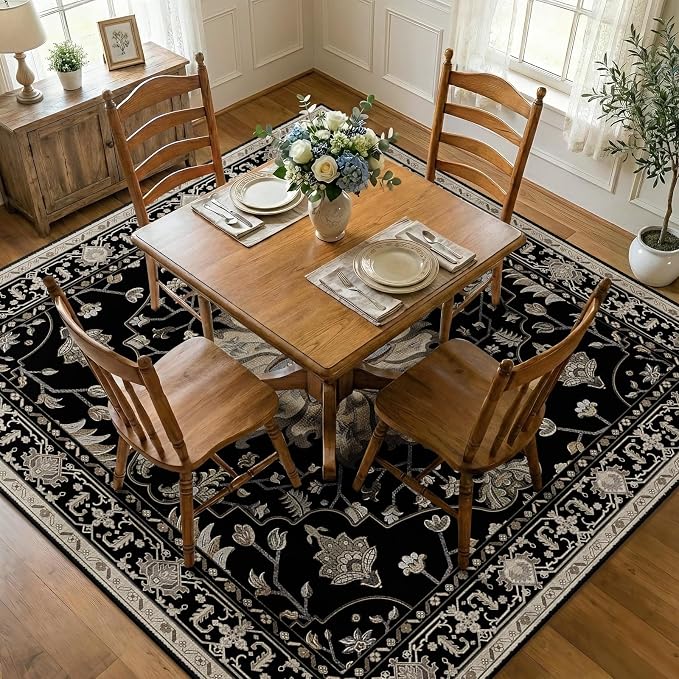 RELEANY Washable Area Rug, Square 7'x7', Water Repellent, Pet Friendly by RELEANY