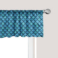 Ambesonne Fish Scale Window Valance, Nautical Design Realistic Graphic Water Drops on Half Circles Print, Curtain Valance for Kitchen Bedroom Decor with Rod Pocket, 54" X 18", Blue and Turquoise