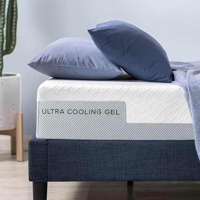 ZINUS 8 Inch Ultra Cooling Gel Memory Foam Mattress, Twin, Cool-to-Touch Soft Knit Cover, Pressure Relieving, CertiPUR-US Certified, Mattress in A Box, All-New, Made in USA