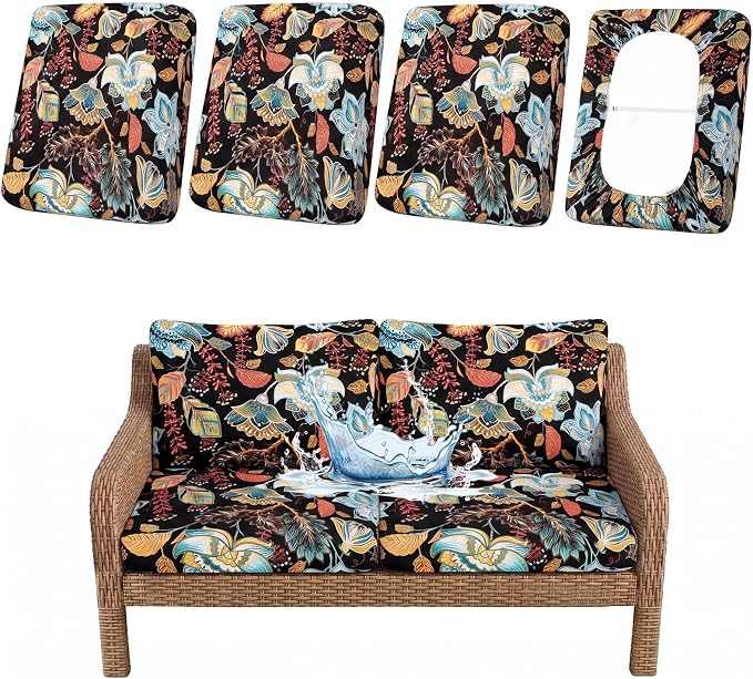 Waterproof Outdoor Cushion Covers, Stretch Patio Slipcovers | UV Resistant by hyha