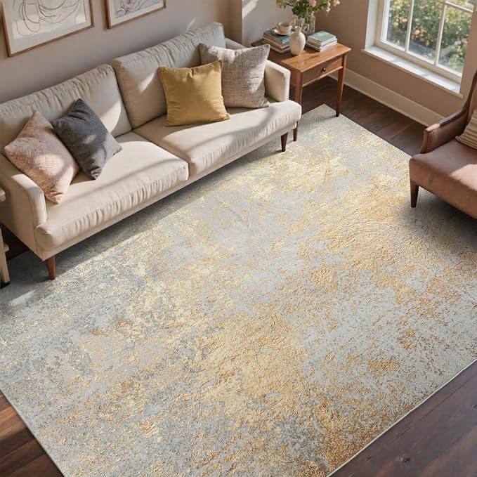 5x7 Ft Area Rugs for Living Room, Soft Non-Slip Washable Rugs Modern Abstract by Cuzwlovita