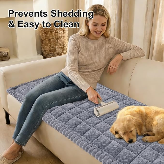 Smiry Couch Cover for Dogs, Non Slip Fuzzy Pet Sofa Covers Washable | Sofa - Image 3