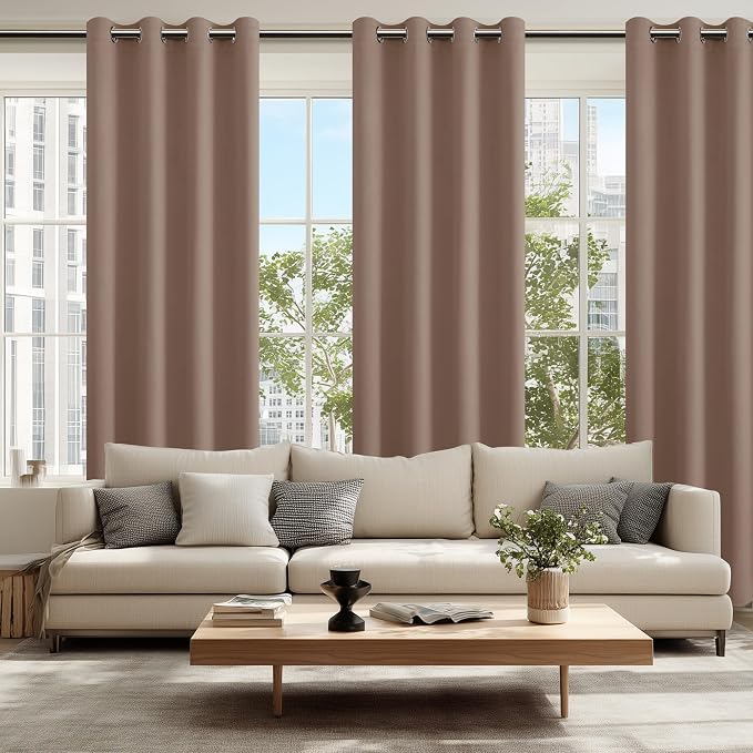 Blackout Curtains for Bedroom, Cappuccino, 52 x 96 Inch, 2 Panels | Thermal - Image 6