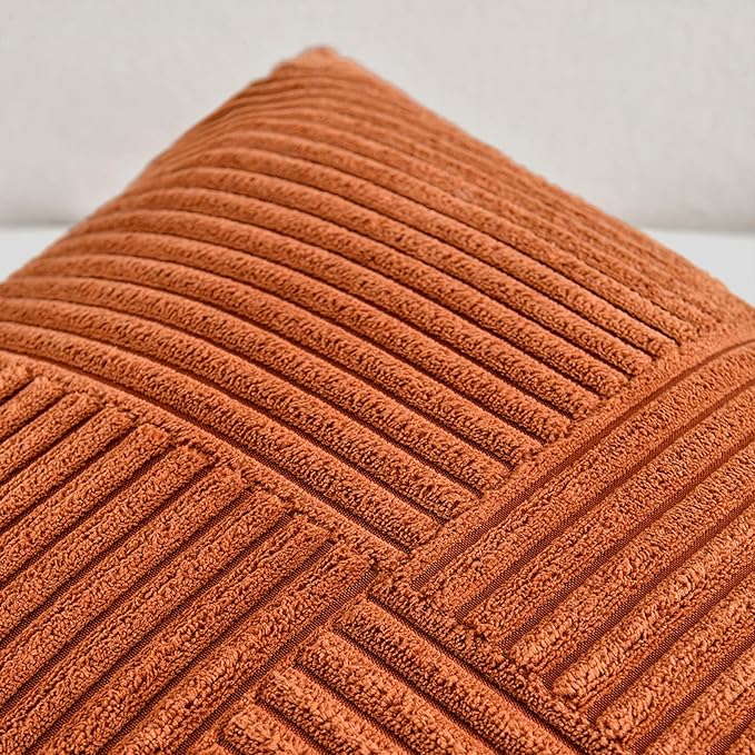 Fancy Homi Set of 2 Burnt Orange Boho Long Lumbar Body Decorative Throw Pillow - Image 4